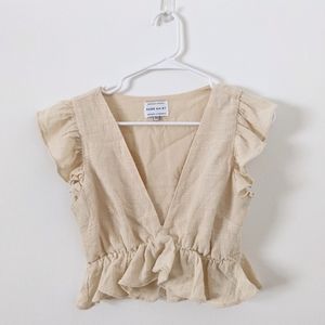 Linen Peplum Blouse